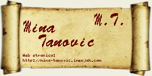 Mina Tanović vizit kartica